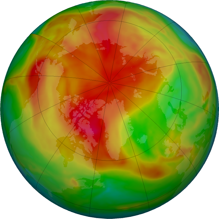 Arctic ozone map for 24 April 2019